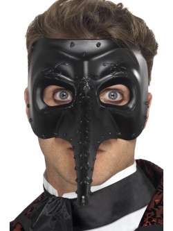 Benátská maska Nos - deluxe černá
