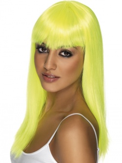 Paruka Glamourama - žluto-zelená