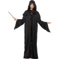 Čarodějnický černý plášť s kapucí