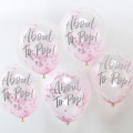 Balónek s růžovými konfetami sada