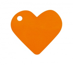 Oranžové srdce - jmenovka sada