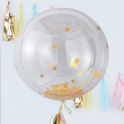 Velký balónek se zlatými konfetami sada