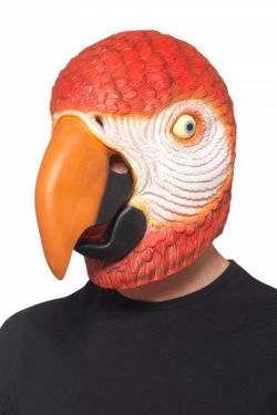 Latexová celohlavová maska Papoušek