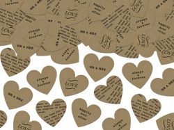 Srdíčkové konfety s nápisy