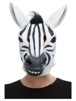 Celohlavová latexová maska Zebra