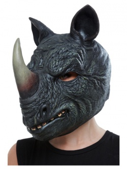 Celohlavová latexová maska Nosorožec