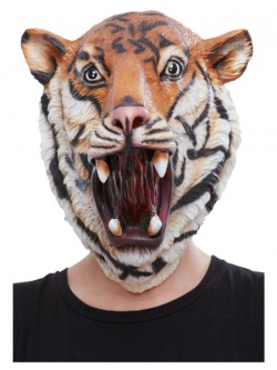 Celohlavová latexová maska Tygr