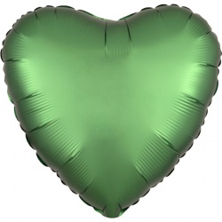 Srdíčkový tmavě zelený fóliový balónek
