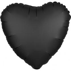 Srdíčkový černý fóliový balónek