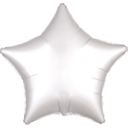 Hvězdičkový bílý fóliový balónek