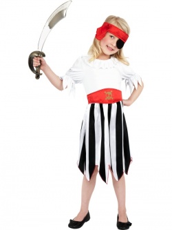 Dětský kostým Pirátka - pruhované šaty