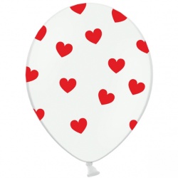 Nafukovací balónek se srdíčky - bílý 6ks