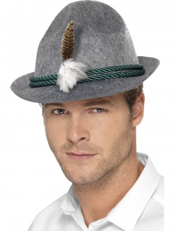 Bavorský klobouk - světle šedý