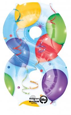 Fóliový balonek číslo 8 - barevný