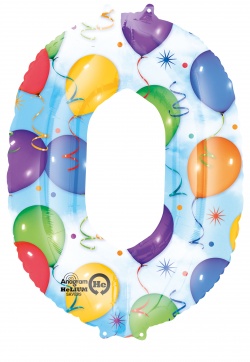 Fóliový balonek číslo 0 - barevný