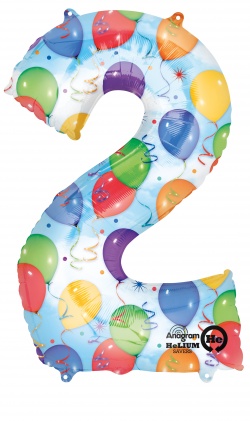 Fóliový balonek číslo 2 - barevný