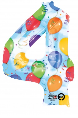 Fóliový balonek číslo 4 - barevný