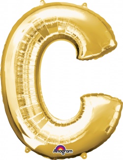 Balónek písmeno C - fóliový zlatý