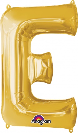 Balónek písmeno E - fóliový zlatý