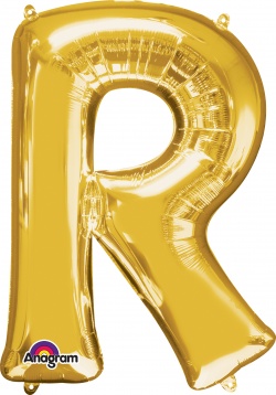 Balónek písmeno R - fóliový zlatý