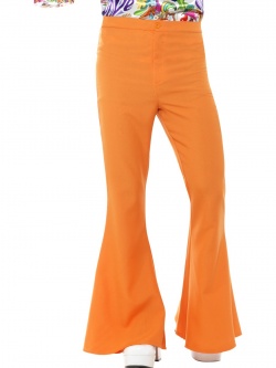 Pánské oranžové retro kalhoty zvony