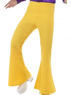 Pánské žluté retro kalhoty zvony