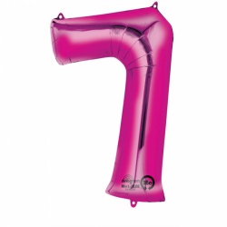 Růžový fóliový balónek číslo 7