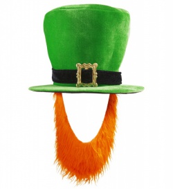 Zelený klobouk s vousy