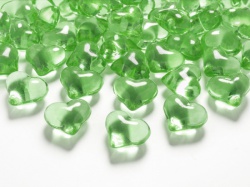 Krystalové konfety srdíčka zelená
