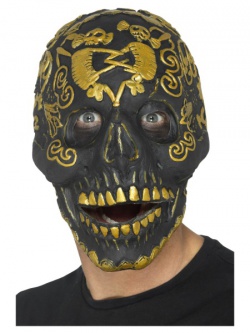 Černo- zlatá maska skull
