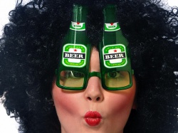 Pivní brýle zelené