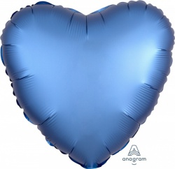Srdíčkový modrý fóliový balónek