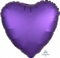 Srdíčkový fialový fóliový balónek