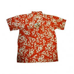 Havajská košile - oranžová s bílými květy