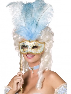 Benátská maska barokní - modrá